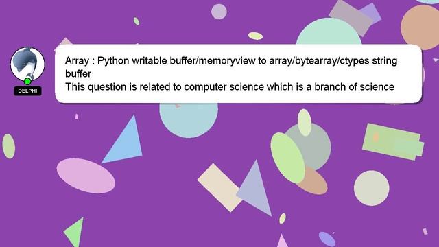 Array : Python writable buffer/memoryview to array/bytearray/ctypes string buffer