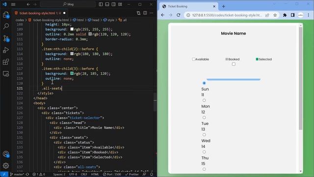 Create a Ticket Booking UI using HTML CSS and JS смотреть онлайн