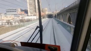 Поездка в трамвае под землёй
