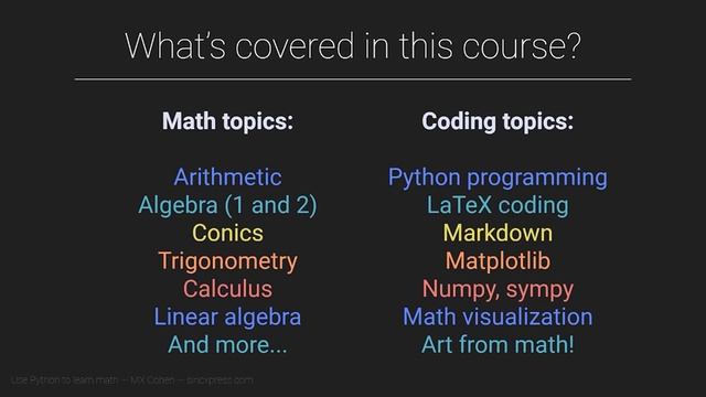 Master Math by Coding in Python - Course Overview