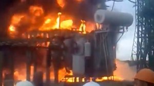 Горит силовой трансформатор