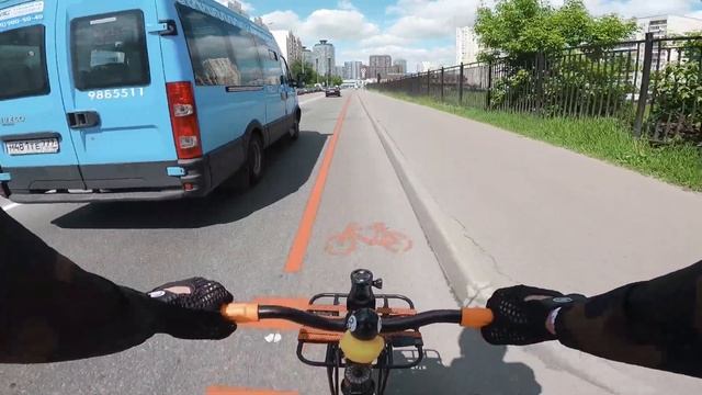 Новые временные велополосы в Марьино
