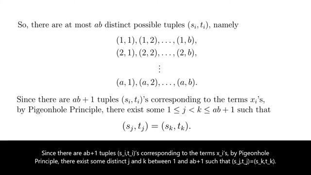 A Maths proof I wished I knew earlier!! Erdos-Szekeres Theorem using Pigeonhole Principle