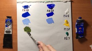 Кобальт синий и ультрамарин.