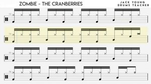 Zombie - The Cranberries - Drums Notation