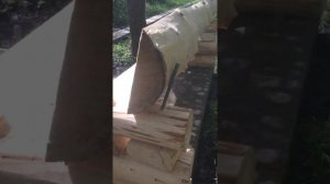 Скамейка-лавка из дерева кругляка своими руками. Часть 2.