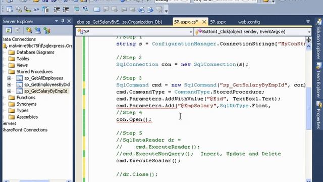 Working With Stored Procedures With Input And Output Params In Ado.Net (7 of 15)