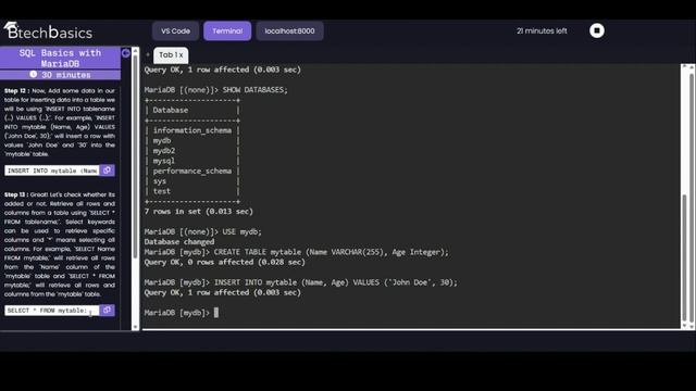 Exploring SQL Basics with MariaDB | Database Management Tutorial