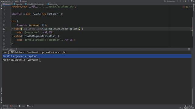OOP Error Handling In PHP - Exceptions & Try Catch Finally Blocks - Full PHP 8 Tutorial