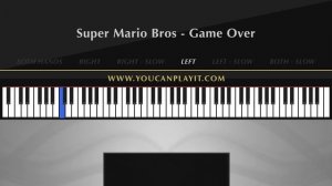 Super Mario Bros - Game Over - EASY Piano Tutorial