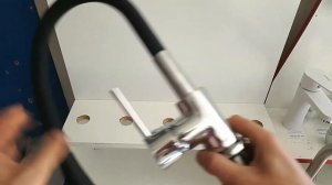 Смеситель для кухни Q-tap Spring CRB 007F-1 латунный с гибким цветным черным рефлекторным изливом