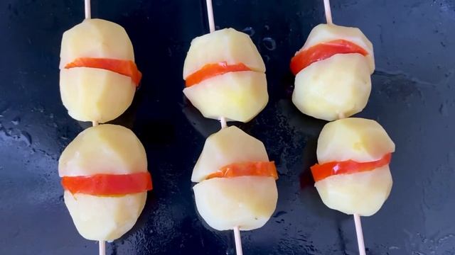 Фаршированный картофель на шпажках/ самый дешевый рецепт