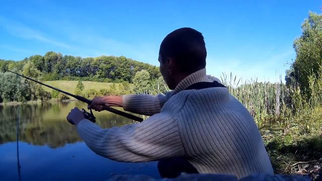 РЫБАЛКА В СОБСТВЕННОМ ПРУДУ!!! ТОЛЬКО ЗАКИНЬ КЛЮЁТ!!! КАРАСЬ БОМБИТ! смотреть онлайн