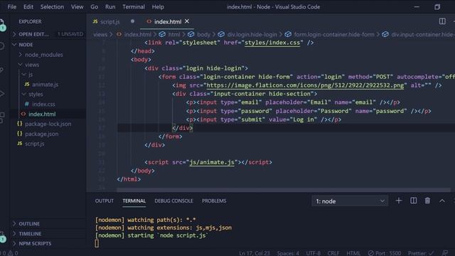 Login form using NODE JS EXPRESS JS | Animated Login Form | Part 3 | വെബ് ഡിസൈനിംഗ്  |