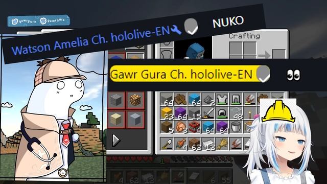 Watson, this is creepy. What is this? Gura notices Ames Nuko statue while playing minecraft смотреть онлайн