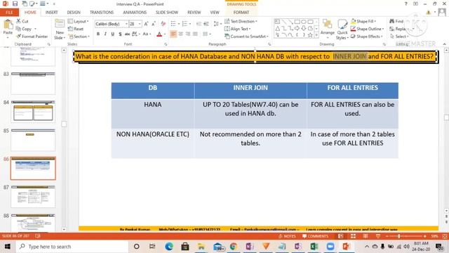 HANA Database and NON HANA DB with respect to INNER JOIN and FOR ALL ENTRIES смотреть онлайн