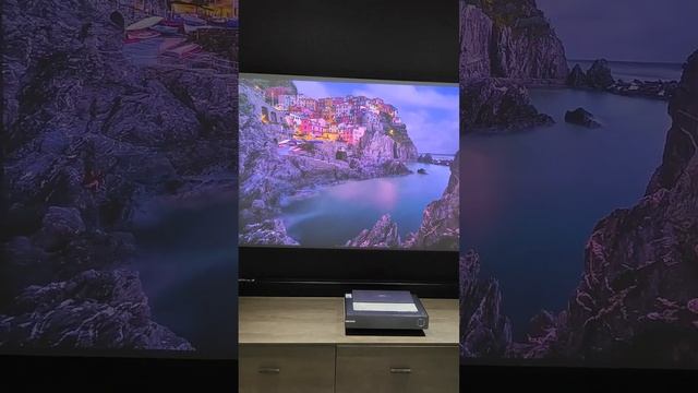 Experience the great home theater setup with the Hisense PX1 projector & VIVIDSTORM projector scree