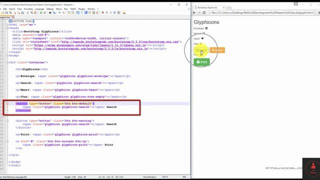 15 - Bootstrap Glyphicons - Complete Bootstrap Course смотреть онлайн
