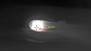 Exothermic reaction of superglue and cotton - Infiray T2L