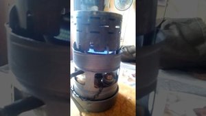 Примус огонёк работа с дожигателем теплообменником
