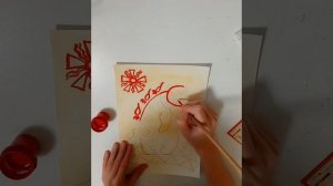 Рисуем медведя - мезенская роспись.