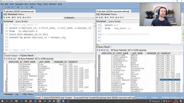 SQL hierarchies using CONNECT BY and recursive WITH смотреть онлайн