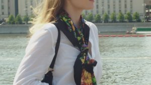 Платок шелковый (атлас) "Планета цветов", вид 18