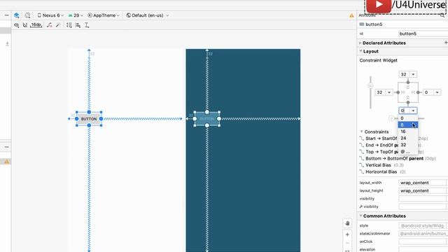 Android ConstraintLayout-4 | Using Gone Margin, Vertical Bias & Horizontal Bias | U4Universe смотреть онлайн