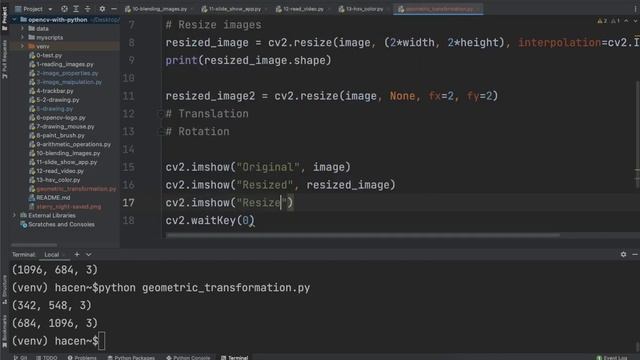 OpenCV with Python | 14-Geometric Transformations on Images