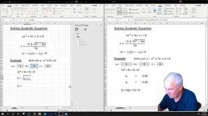 maurieo QUADRATIC EQUATIONS WITH EXCEL PART 4 OF 5