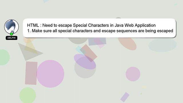 HTML : Need to escape Special Characters in Java Web Application смотреть онлайн