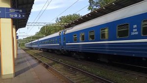 Поезд № 051 Санкт-Петербург — Брест-Центральный проходит станцию Курасовщина (Минск), 19.07.2021 г.