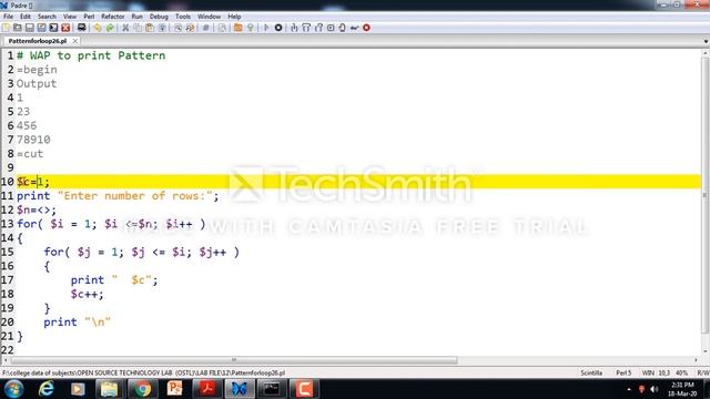 DISPLAY PATTERN USING PERL LANGUAGE смотреть онлайн