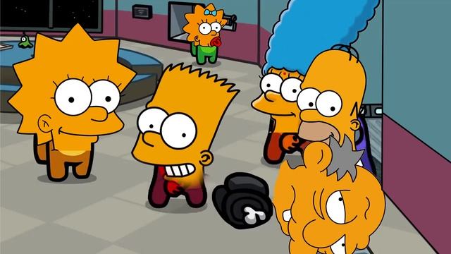 AMONG US DANCE ANIMATION (THE SIMPSONS). СИМПСОНЫ смотреть онлайн