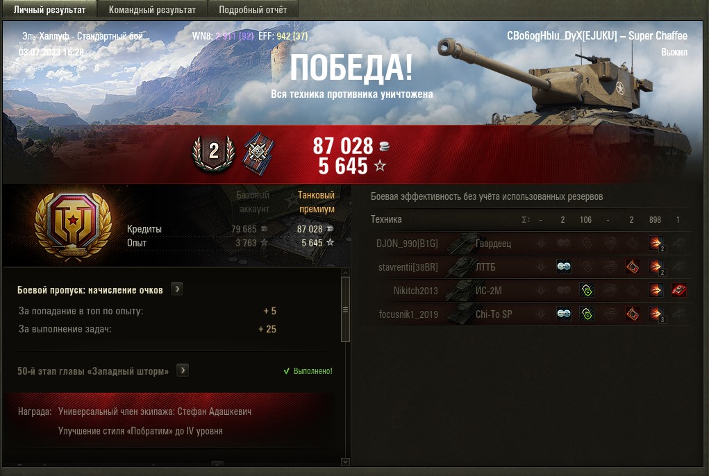 м24е2 super chaffee победы Мир танков