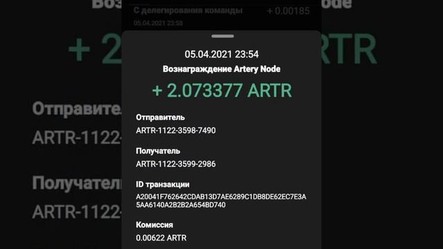 Artery Network. Результаты партнёров на апрель 2021г. Блокчейн проект. Криптовалюта. Партнёрка.