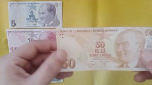 Обзор банкнот Турции . 5,10,20,50,100 и 200 лир