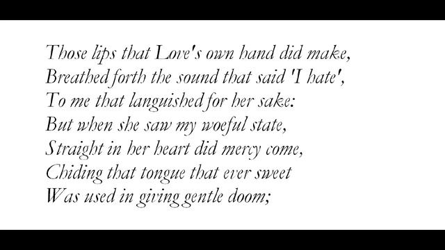 "Sonnet 145," by William Shakespeare смотреть онлайн