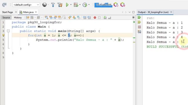 Java 30 - Looping For pada Java - Tutorial Java Netbeans Indonesia смотреть онлайн