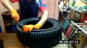 Как разрезать покрышку за 1 мин канцелярским ножом!