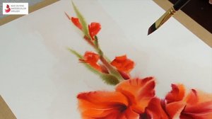 Gladiolus flower with wet on wet technique - watercolor by Bao Huynh artist