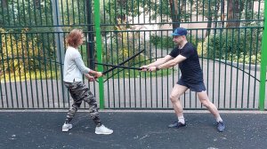 Школа фехтования катаной обучение кендзюцу - варианты полуторного перевода (et demi degagement)