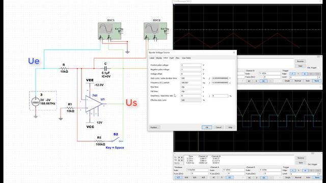 Circuito Integrador inversor OPAMP. Convierte onda cuadrada en triangular. (Clase 71) смотреть онлайн