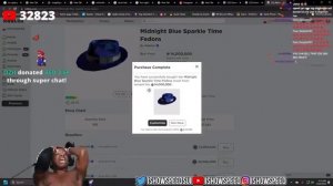 IShowSpeed accidentally bought a Fedora in Roblox for around $125,000 (14 million Robux) #ishowspee