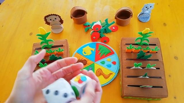Настольная игра из фетра для малышей "Сохрани урожай" смотреть онлайн