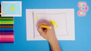 How to draw National Flag of Kazakhstan