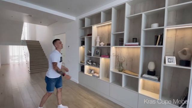 Шикарный дизайнерский стеллаж с подсветкой в эмали! Нестандартная мебель