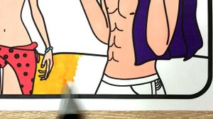 Coloring Marinette and Adrien at the Beach with Markers - Miraculous Ladybug Fan Art