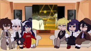 [BSD react] Bungou stray dogs react to Dazai Osamu//Soukoku//Gacha Club