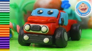 4.Красный пикапчик - Машинки для детей - Как слепить из пластилина пикап.mp